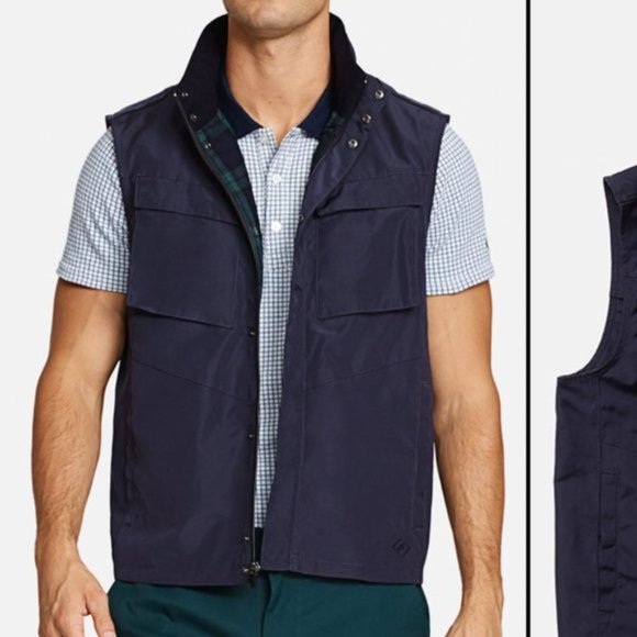 MENS Bonobos Hooded Wescoe Vest Jacket Navy S - Picture 2 of 16